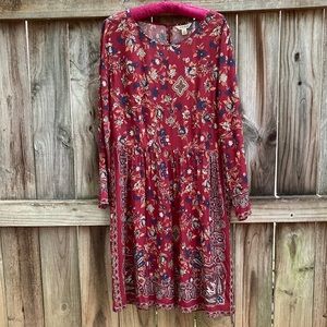 Lucky Brand burgundy floral dress